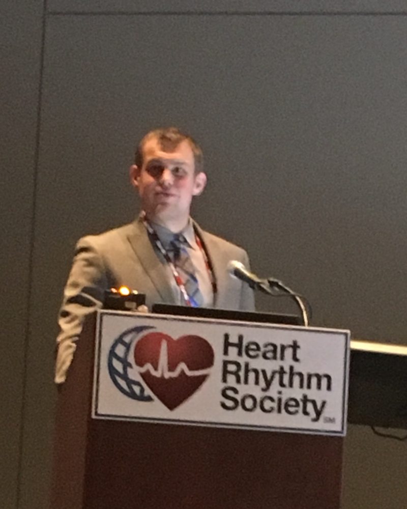 Jacob Hantla presenting at Heart Rhythm Society Scientific Sessions